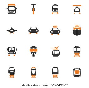 Public transport icon set for web sites and user interface