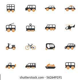 Public transport icon set for web sites and user interface