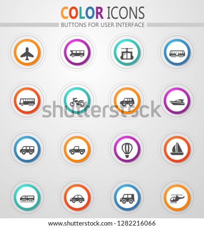 Public transport icon set for web sites and user interface