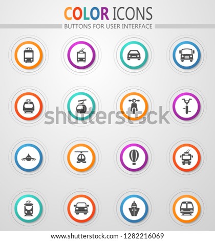 Public transport icon set for web sites and user interface