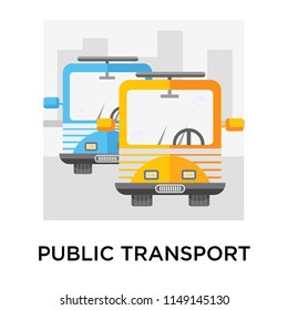 Public transport icon vector isolated on white background for your web and mobile app design, Public transport logo concept