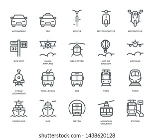 Public Transport Icons, oncoming/front view,  Monoline concept
The icons were created on a 48x48 pixel aligned, perfect grid providing a clean and crisp appearance. Adjustable stroke weight.  svg