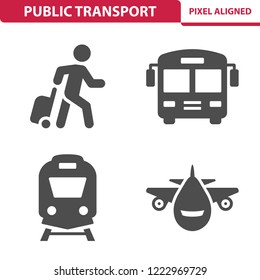 Public Transport Icons. Professional, pixel perfect icons, EPS 10 format.