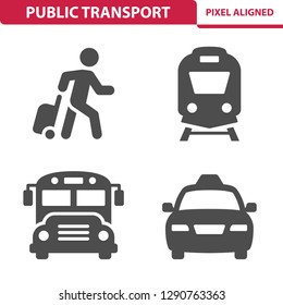 Public Transport Icons. Professional, pixel perfect icons, EPS 10 format.