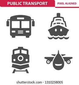 Public Transport Icons. Professional, pixel perfect icons, EPS 10 format.