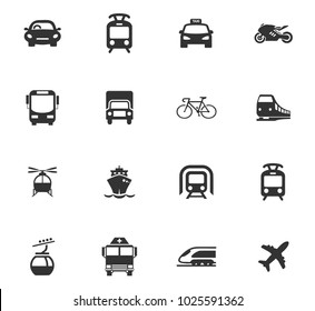 Public Transport Icons Set For Web Design