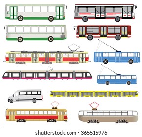 Illustrationen des öffentlichen Verkehrs, Vektorsatz