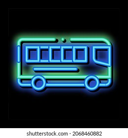 Public Transport Inter-city Bus neon light sign vector. Glowing bright icon transparent symbol illustration