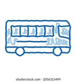 Public Transport Inter-city Bus sketch icon vector. Hand drawn blue doodle line art isolated symbol illustration