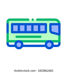 Public Transport Inter-city Bus Vector Sign Icon Thin Line. Long Haul Intercity Bus, Urban Passenger Transport Linear Pictogram. City Transportation Passage Service Contour Illustration