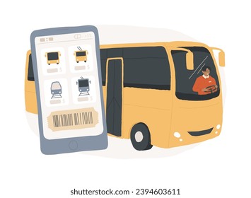 Public transport isolated concept vector illustration. Urban transportation, public access, regional bus system, country transport network, buy ticket, schedule application vector concept.