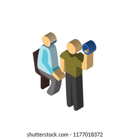 Public transport isometric left top view 3D icon
