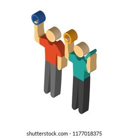 Public transport isometric left top view 3D icon