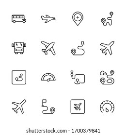 Public transport line icon set. Collection of high quality black outline logo for mobile concepts and web apps. Public transport set in trendy flat style. Vector illustration on a white background