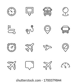 Public transport line icon set. Collection of high quality black outline logo for mobile concepts and web apps. Public transport set in trendy flat style. Vector illustration on a white background