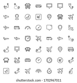 Public transport line icon set. Collection of high quality black outline logo for mobile concepts and web apps. Public transport set in trendy flat style. Vector illustration on a white background