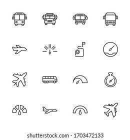 Public transport line icon set. Collection of high quality black outline logo for mobile concepts and web apps. Public transport set in trendy flat style. Vector illustration on a white background