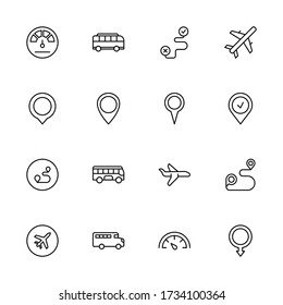 Public transport line icon set. Collection of high quality black outline logo for mobile concepts and web apps. Public transport set in trendy flat style. Vector illustration on a white background