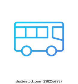 Public transport pixel perfect gradient linear vector icon. City commuting. Bus transportation. Town infrastructure. Thin line color symbol. Modern style pictogram. Vector isolated outline drawing
