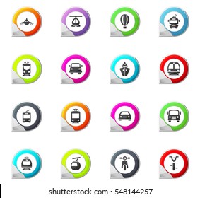 Public transport pointer on the color icons for your design