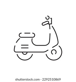 Public Transport Related motorcycle and bike Vector Line Icon. Traffic sign or symbol. Editable Stroke and travel