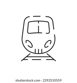 Public Transport Related train Vector Line Icon. Traffic sign or symbol. Editable Stroke and travel 