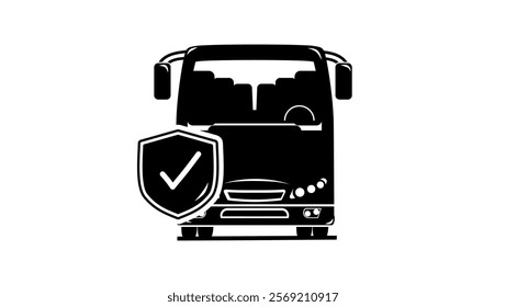 public transport safety symbol, black isolated silhouette