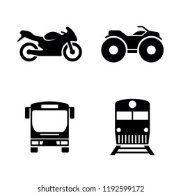 Public Transport. Simple Related Vector Icons Set for Video, Mobile Apps, Web Sites, Print Projects and Your Design. Public Transport icon Black Flat Illustration on White Background.