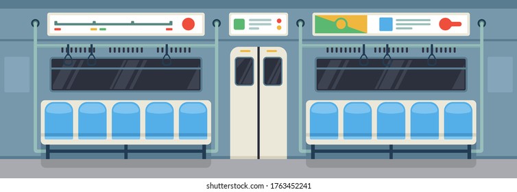 Public transport themed vector concept illustration on urban underground tube mass transit in trendy flat design, Subway or underground vector illustration
