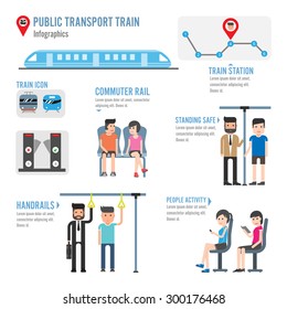 Public transport train infographics