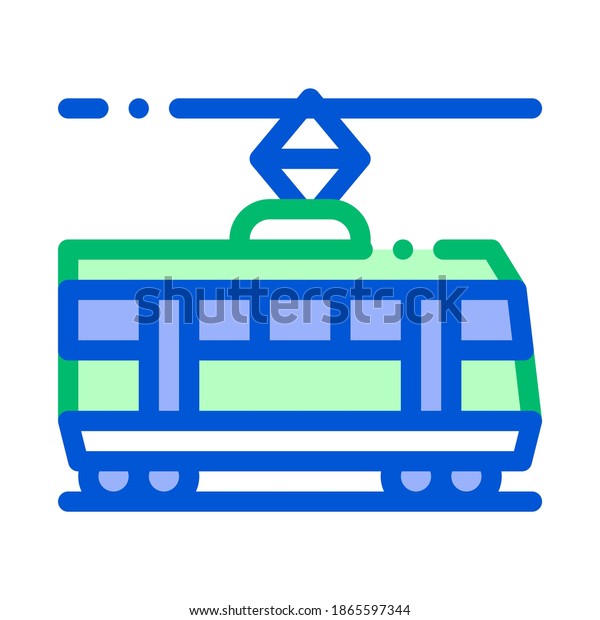 Public Transport\
Tramway Vector Thin Line Icon. Tramway Tram Street-car, Urban\
Passenger Transport Linear Pictogram. City Transportation Passage\
Service Contour\
Illustration