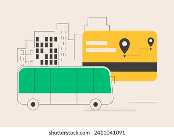 Public transport travel pass card abstract concept vector illustration. Day travel pass, transportation chip card, multi-trip ticket, monthly access, public transport service abstract metaphor.
