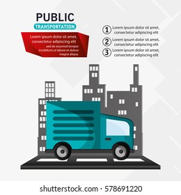 public transport truck delivery infographic