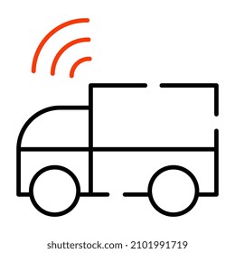 A public transport vehicle, solid design icon of bus 

