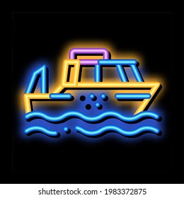 Public Transport Water Taxi neon light sign vector. Glowing bright icon transparent symbol illustration