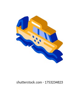 Public Transport Water Taxi vector isometric sign. color isolated symbol illustration