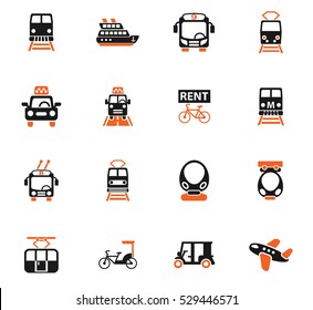 public transport web icons for user interface design