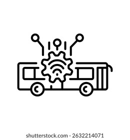 Public transportation analysis line icon. Vector isolated element. Editable stroke.