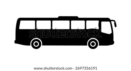 Public transportation bus silhouette vector flat illustration design. Bus pictogram.
