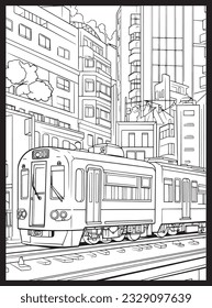 Public Transportation Coloring page .