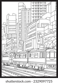 Public Transportation Coloring page .