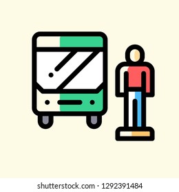Public Transportation Icon Vector Graphic Download Template Modern