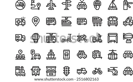 Public transportation icons High-Quality Vector Icons Collection with Editable Stroke. Ideal for Professional and Creative Projects.
