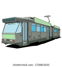 Öffentlicher Verkehr Illustration einer Straßenbahn