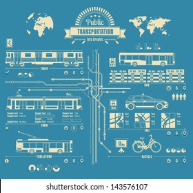 Public transportation info graphic,city, vector background,
