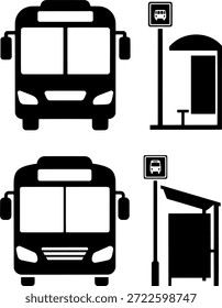 Conjunto de iconos de infraestructura de Transporte público y facilidad de tráfico Paquete