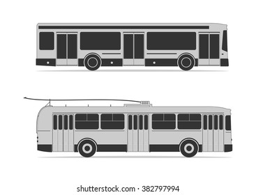 Public transportation set. Vector illustration. EPS 10, opacity