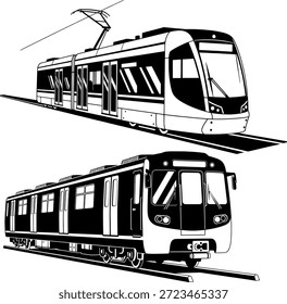 Transporte público Projeto vetorial de trem elétrico de luz e metro
