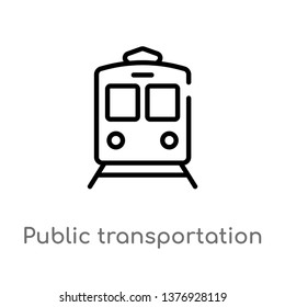 public transportation vector line icon. Simple element illustration. public transportation outline icon from transport concept. Can be used for web and mobile