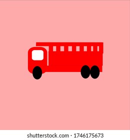 public transportation vehicles, trucks are red illustration vector graphic